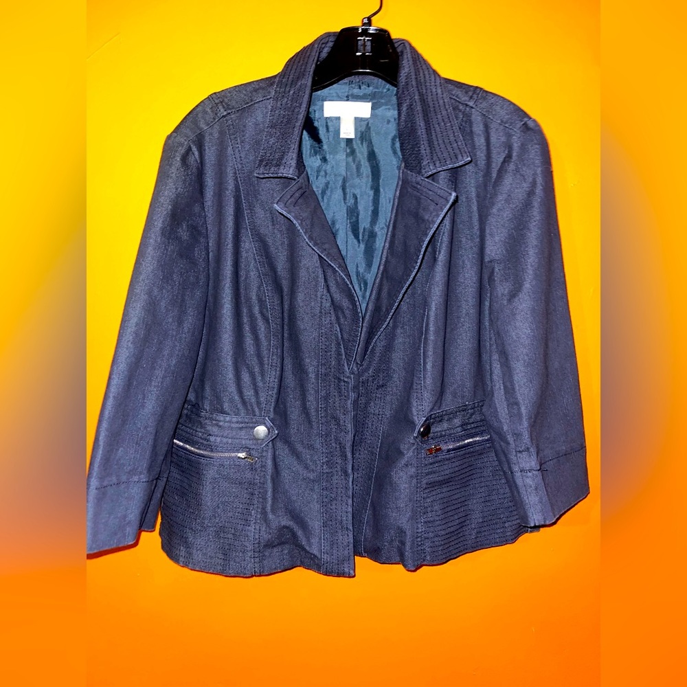 DRESS BARN Denim open blazer
